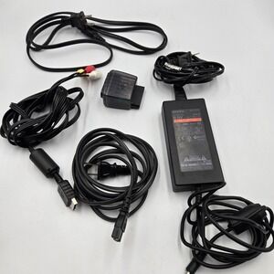 OEM Sony Playstation 2 PS2 Slim SCPH-70100 AC Adapter Power Supply AV Cable Read